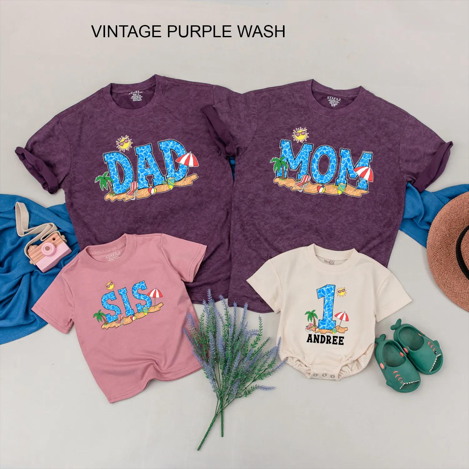 Personalized 1st Birthday Beach Party Shirt, Baby Boy or Girl Summer Outfit, Splash & Play, Fun Tropical Gift
