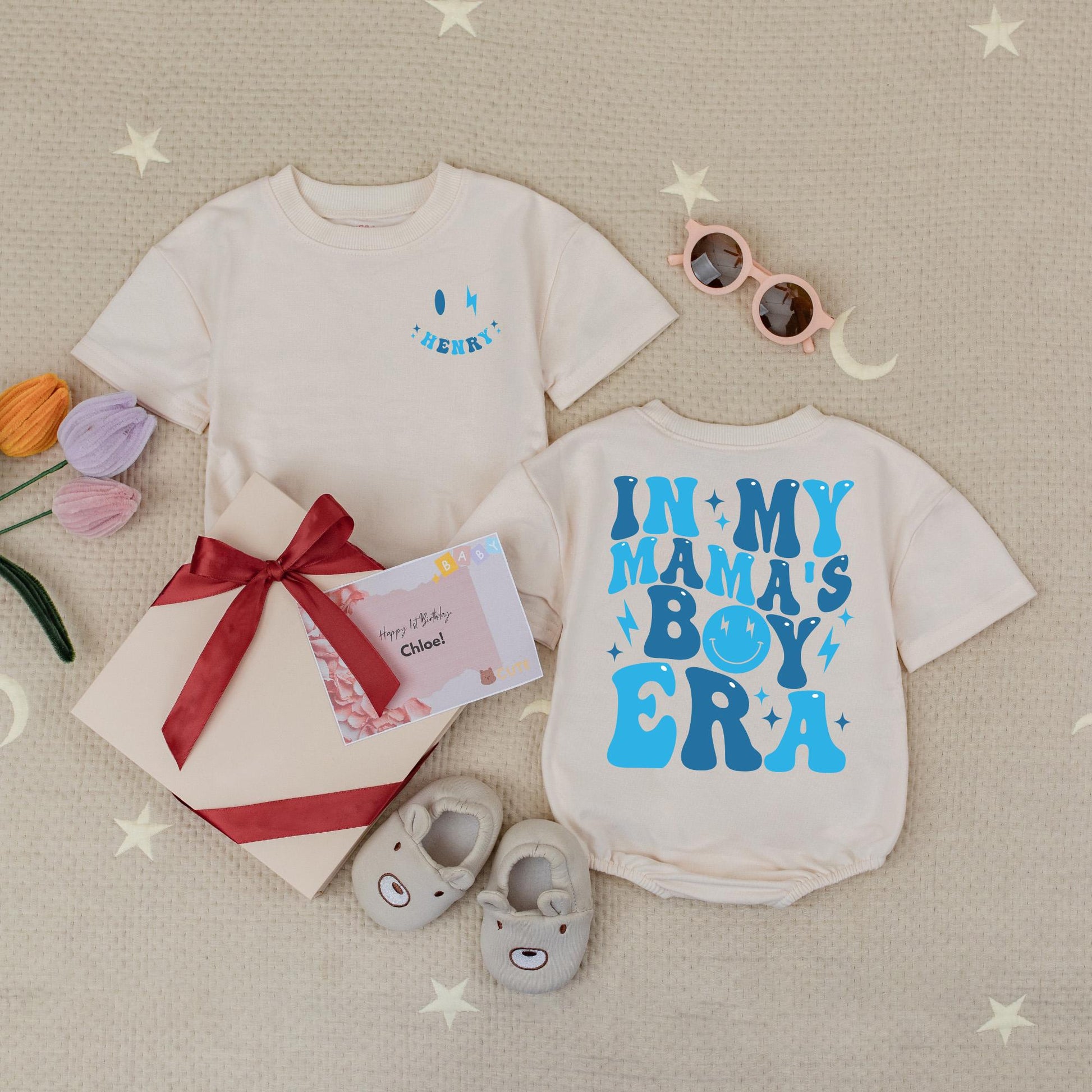 Custom Mama's Boy Era Baby Romper Personalized Birthday Bodysuit for Little Man Boy Mama Gifts Comfortable Cotton Newborn Outfit