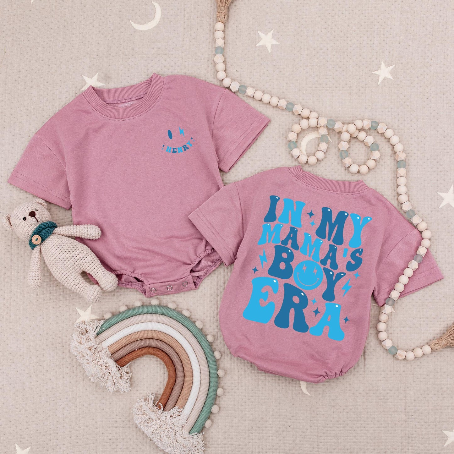 Custom Mama's Boy Era Baby Romper Personalized Birthday Bodysuit for Little Man Boy Mama Gifts Comfortable Cotton Newborn Outfit