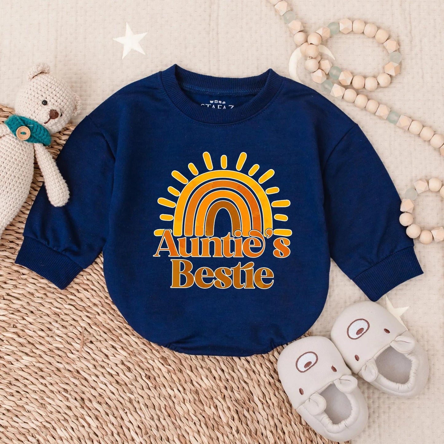 Matching Auntie & Bestie Sunshine Sweatshirts | Custom Auntie Gift | Baby Shower, Auntie & Nephew Outfit | Soft Cotton