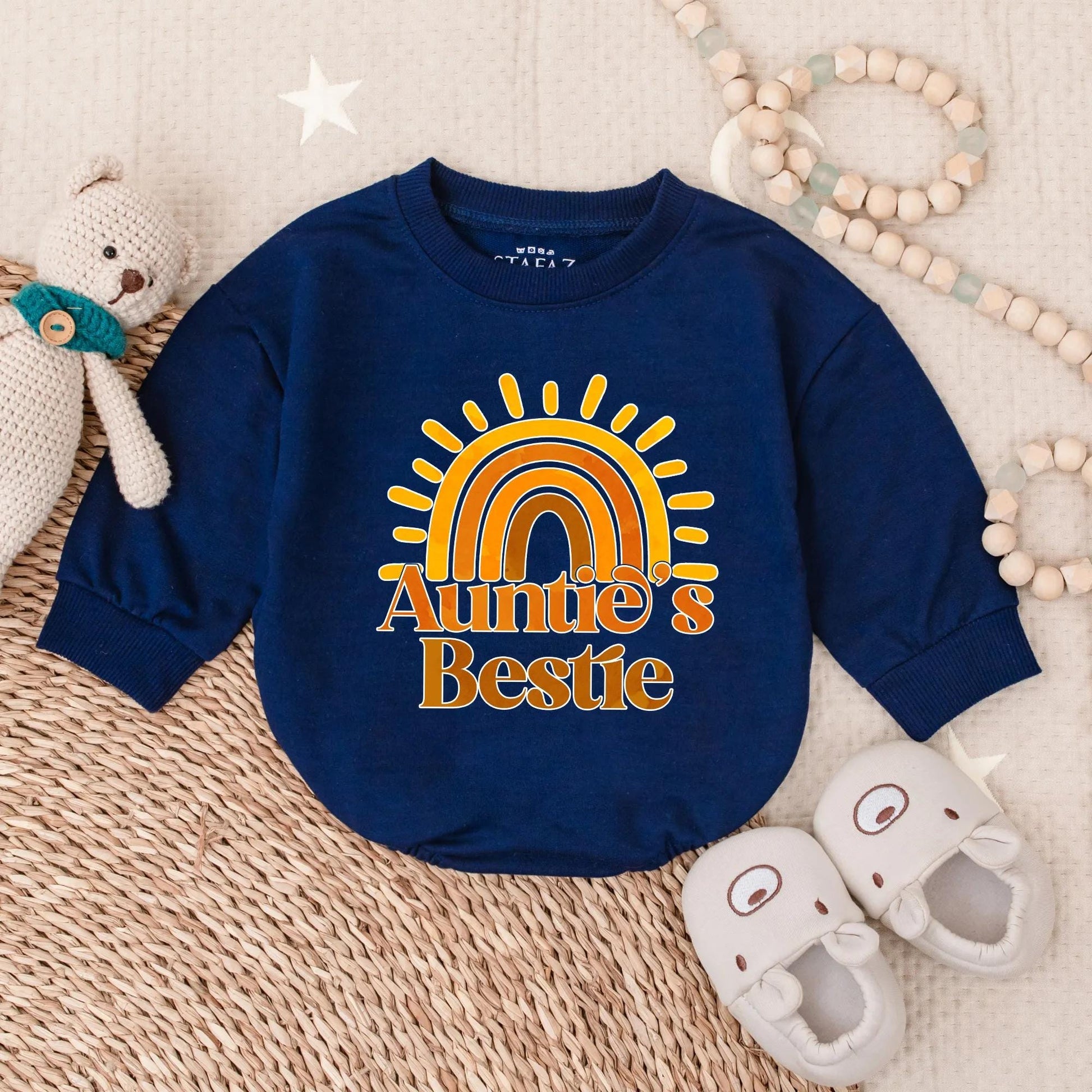 Matching Auntie & Bestie Sunshine Sweatshirts | Custom Auntie Gift | Baby Shower, Auntie & Nephew Outfit | Soft Cotton