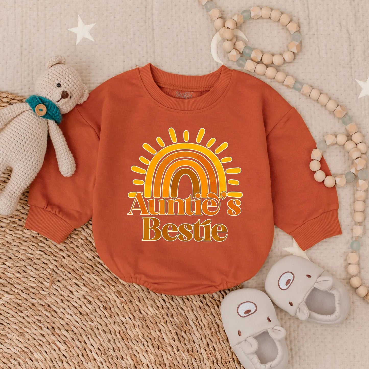 Matching Auntie & Bestie Sunshine Sweatshirts | Custom Auntie Gift | Baby Shower, Auntie & Nephew Outfit | Soft Cotton