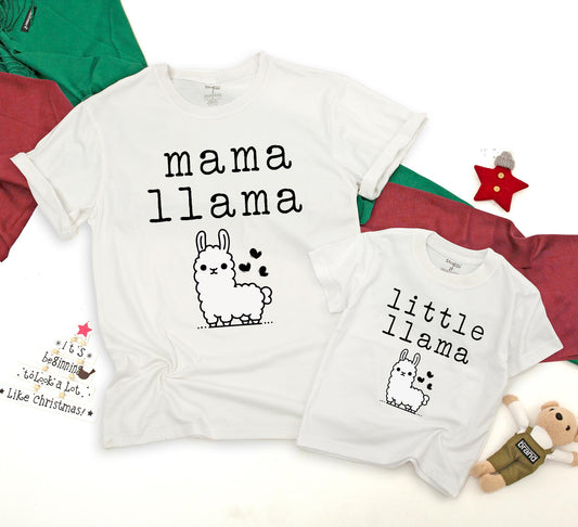 Mommy and Me Llama Family Matching Outfits Little Llama Baby Romper for Boys Girls Baby Shower Gift