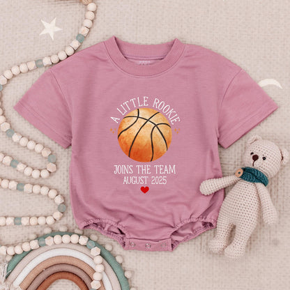 Future Rookie August 2025 Baby Romper, Basketball Pregnancy Announcement Bodysuit, Cute Sports Baby Shower Gift, Little MVP Outfit, Custom Date Reveal