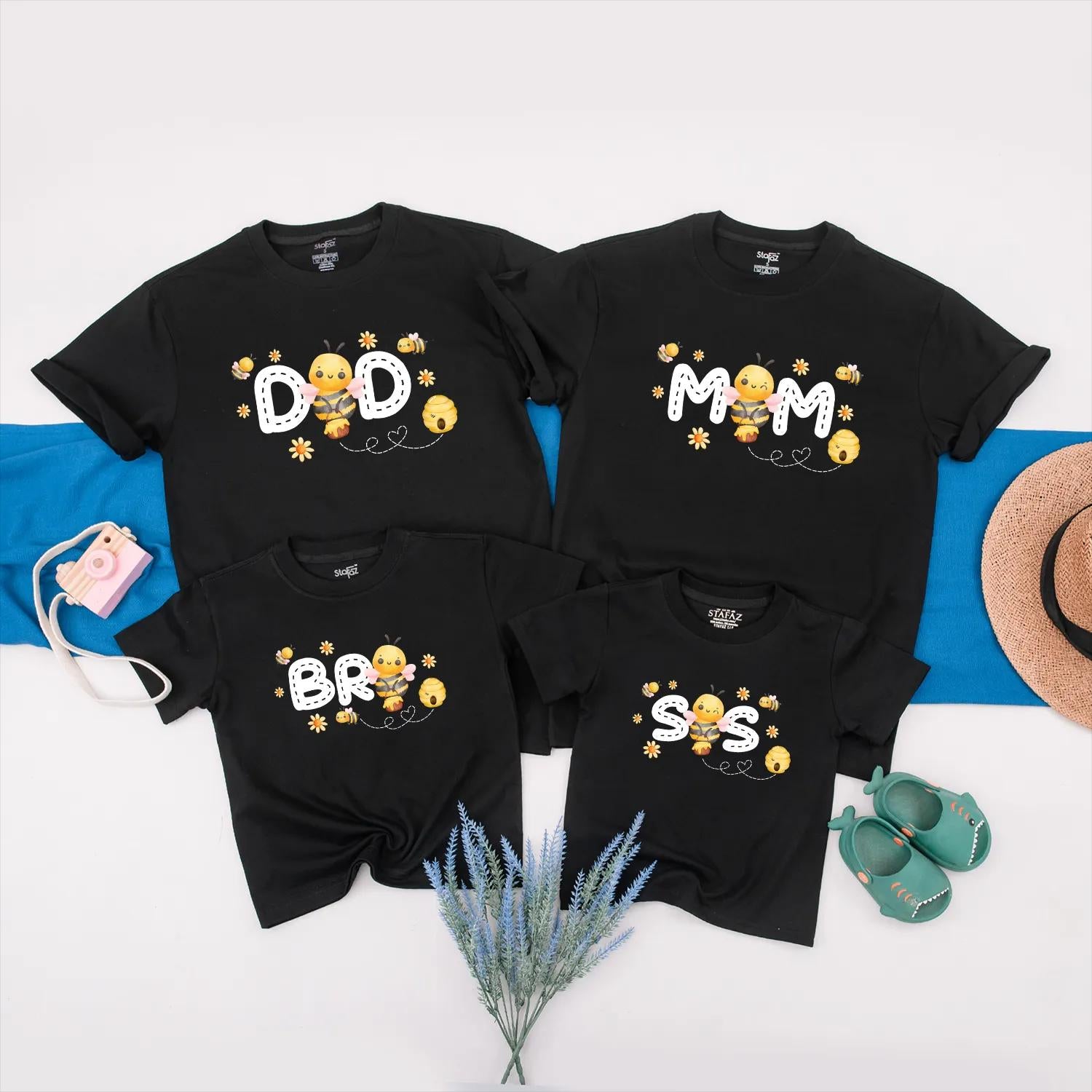 Sweet One Bee Family Matching Shirts, Cute Bumble Bee 1st Birthday Outfit, Personalized Baby Romper, First Birthday Gift, Soft Cotton Party Clothes