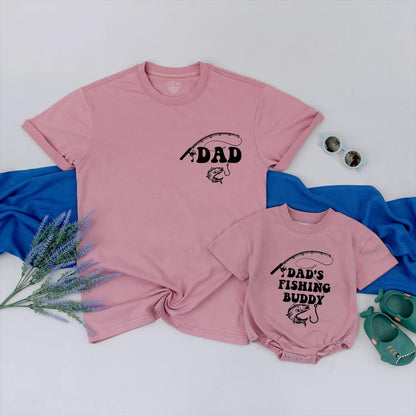 Matching Dad and Dad's Fishing Buddy Shirts: Father & Son Fishing Outfits for Baby, Toddler or Infant, Gifts for Fishing Dads