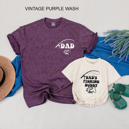 Matching Dad and Dad's Fishing Buddy Shirts: Father & Son Fishing Outfits for Baby, Toddler or Infant, Gifts for Fishing Dads