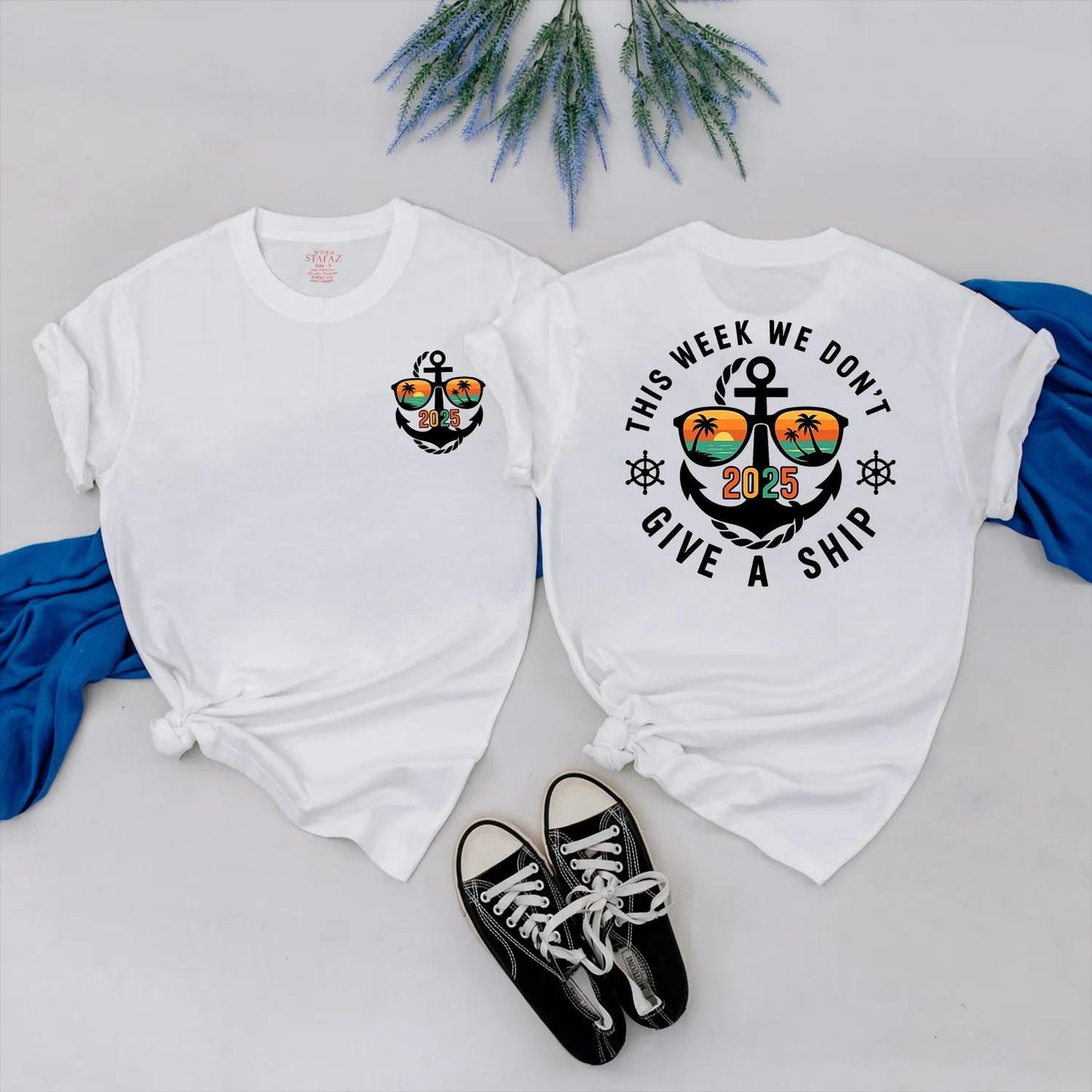 This Week We Don't Give a Ship Shirt 2025 Funny Anchor Sunglasses Beach Trip Cruise Vacation Tee, Summer Outfit Gift