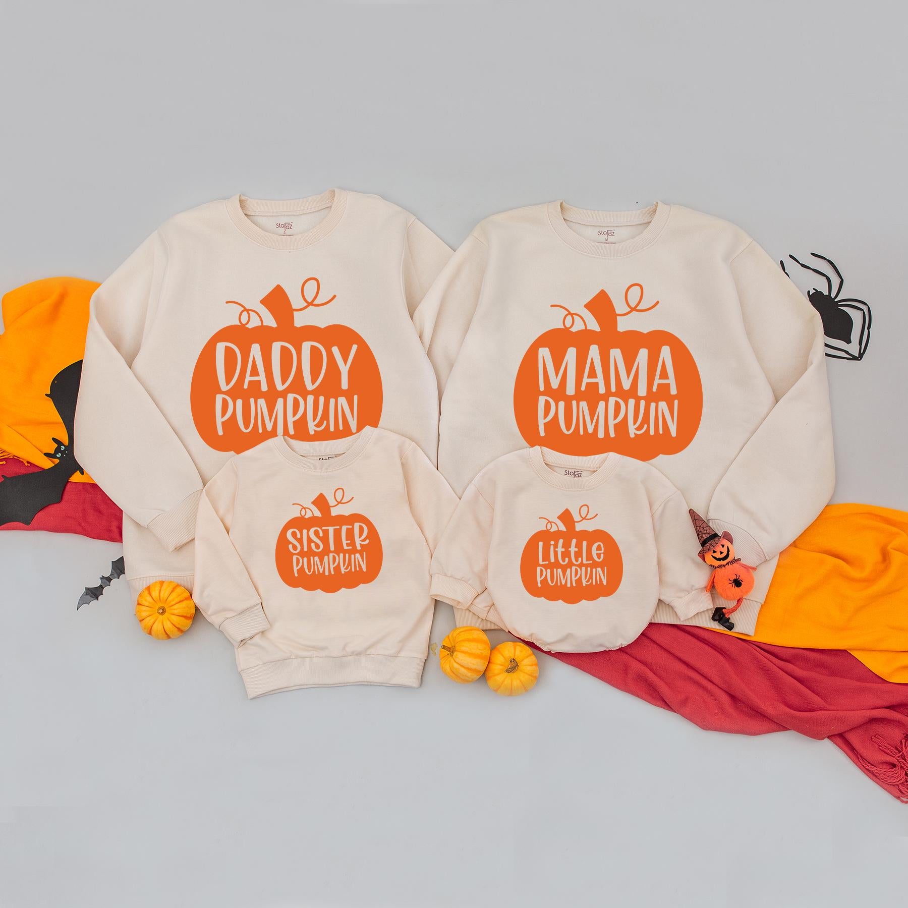 Retro Pumpkin Patch Family Matching Sweatshirts Mama Mini Fall Outfits Custom Pumpkins Hello Fall Season Comfort