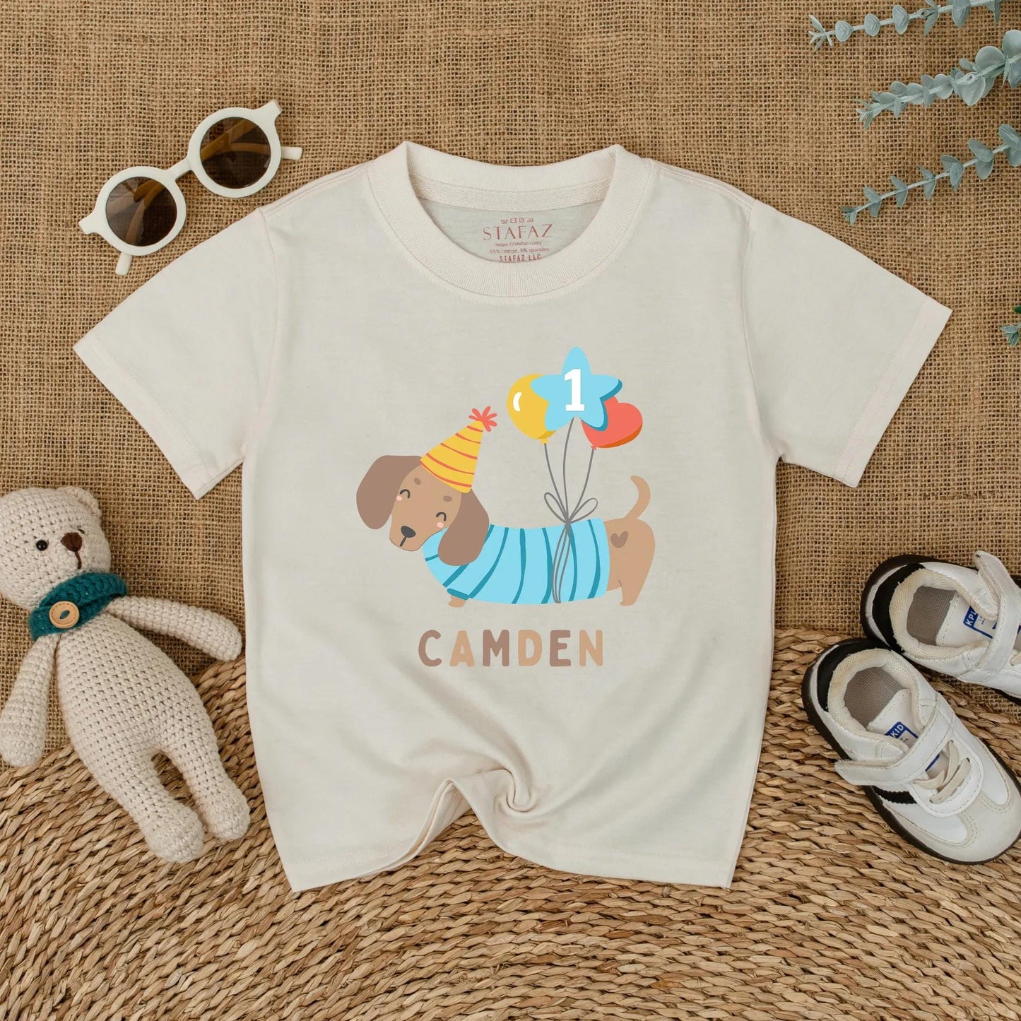 Pawty Animal Puppy Dog 1st Birthday Romper Cute Dog Theme Baby Boy Girl First Birthday Outfit Personalized Gift