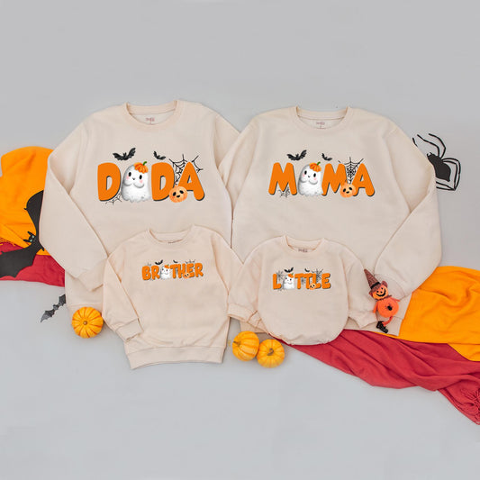 Boo Im Two Spooky Ghost Halloween Birthday Sweatshirt for Toddler Baby Family Matching Outfit Mom Dad First Birthday