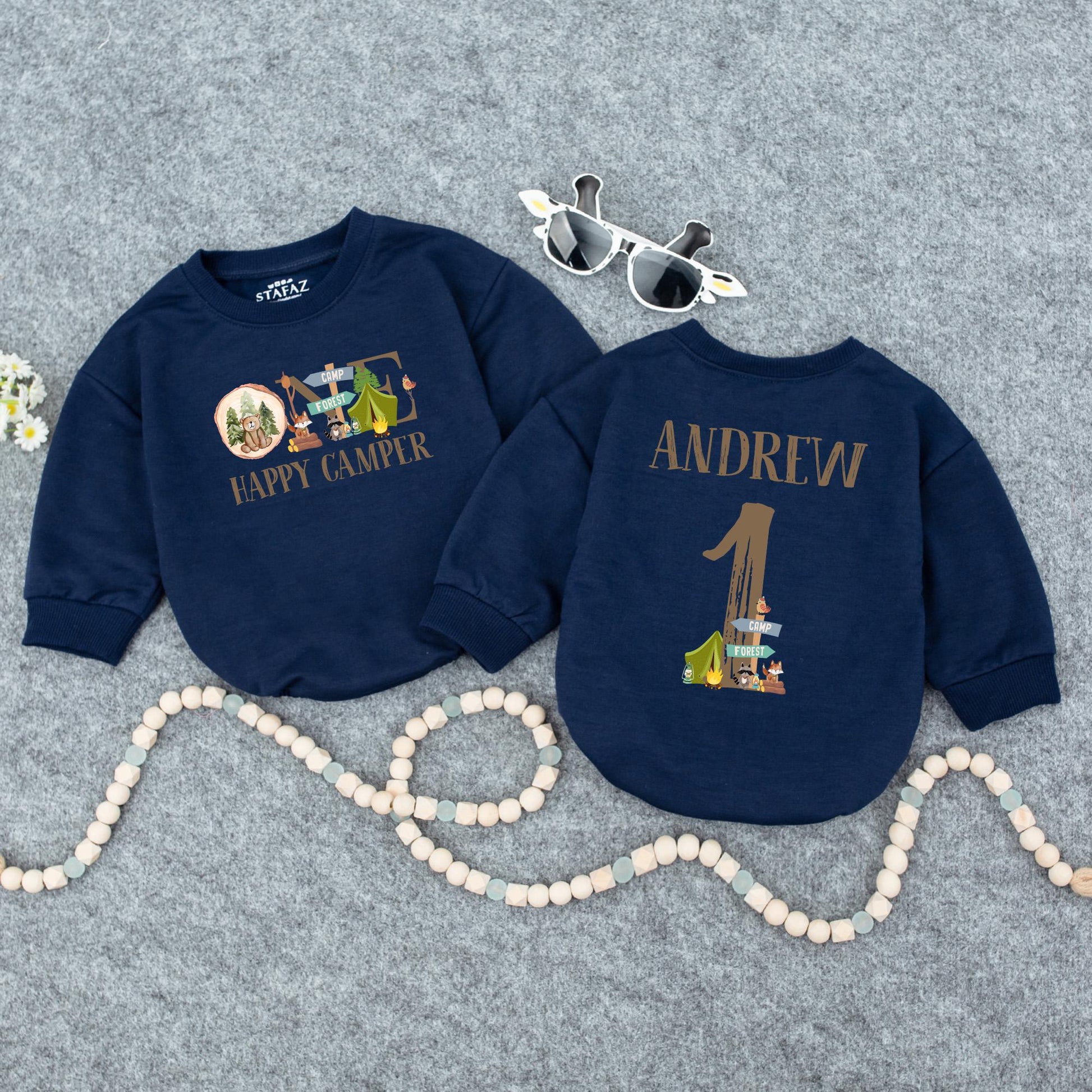 One Happy Camper Baby Romper First Birthday Outfit for Camping Party Theme Babysuit Cute Infant Boy Girl Comfortable Celebration Gift