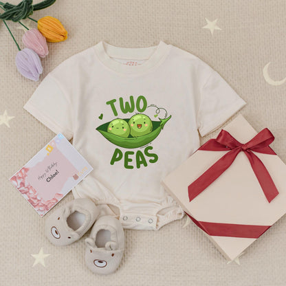 Twin Onesies, Two Peas in a Pod Twin Baby Outfits, Newborn Twin Boy or Girl Outfits, Newborn Gift for Twins