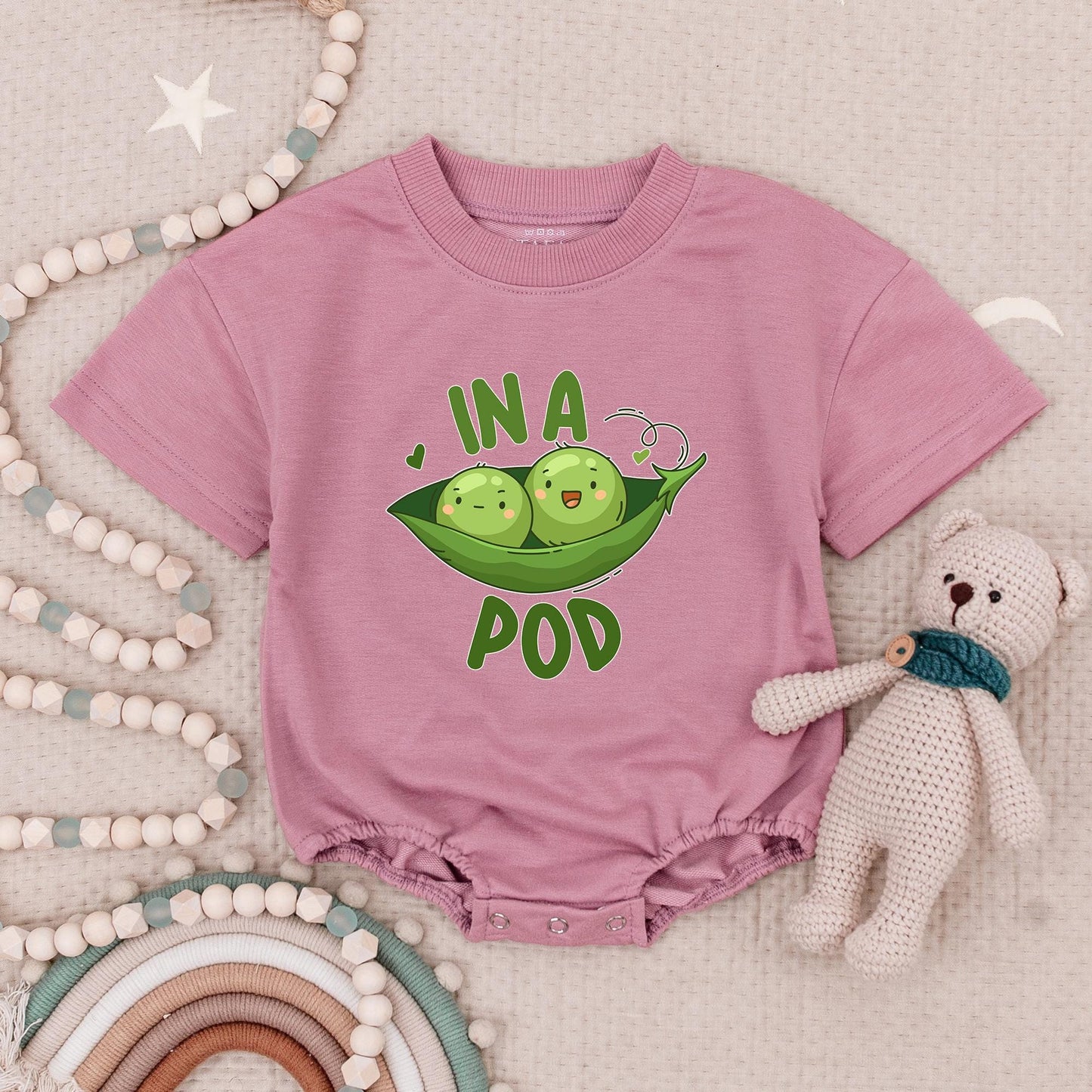 Twin Onesies, Two Peas in a Pod Twin Baby Outfits, Newborn Twin Boy or Girl Outfits, Newborn Gift for Twins