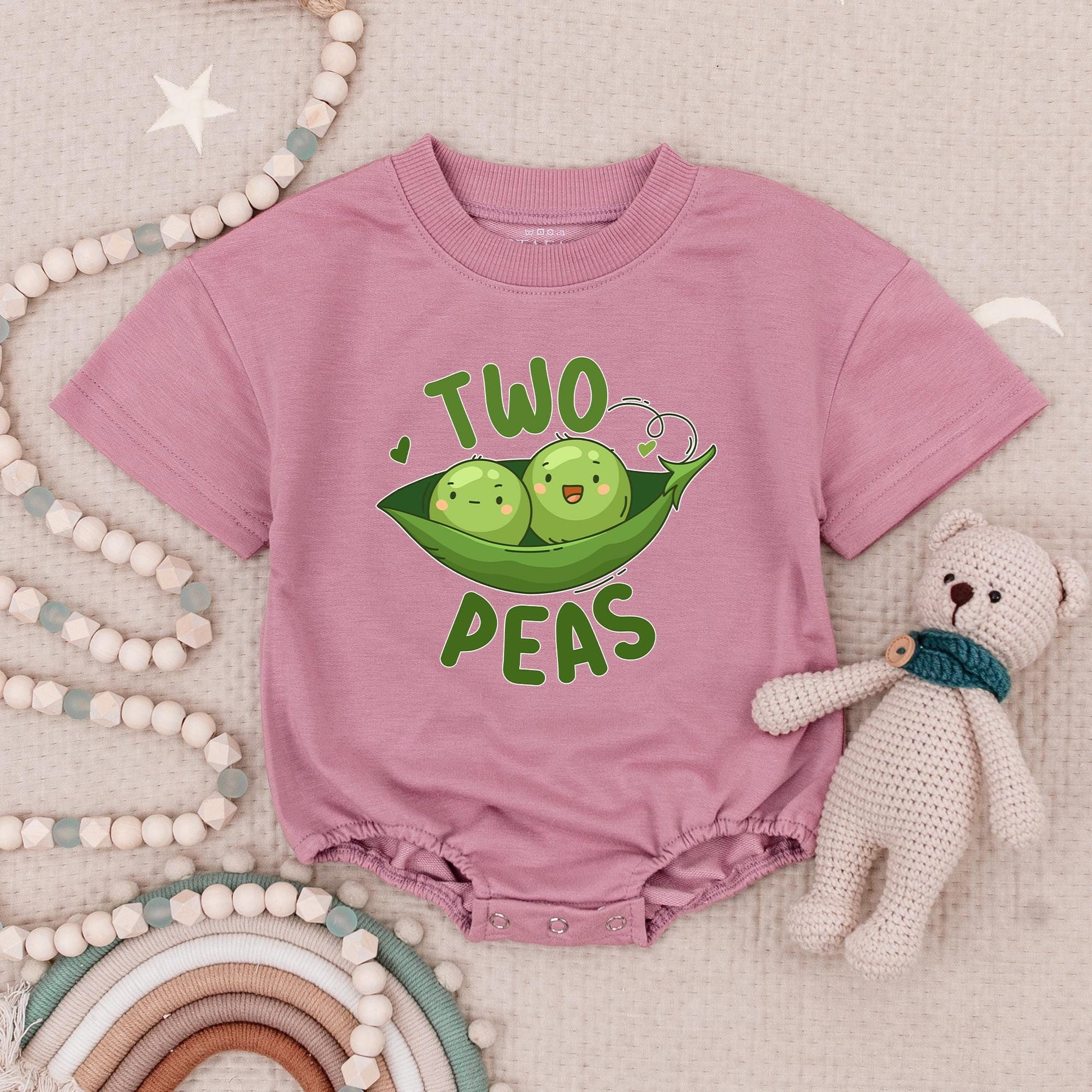 Twin Onesies, Two Peas in a Pod Twin Baby Outfits, Newborn Twin Boy or Girl Outfits, Newborn Gift for Twins
