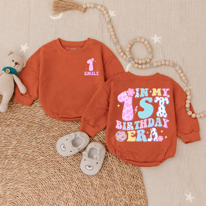 Personalized In My 1st Birthday Era Girl Bubble Romper First Birthday Outfit Smash Cake Clothes Baby Girl Toddler Party Gift