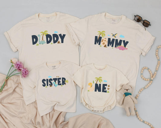 Matching Family Dinosaur Birthday Shirts and Outfits for Birthday Boy Party, comfortable Mommy and Me Dino Tees, Daddy Sibling Gifts