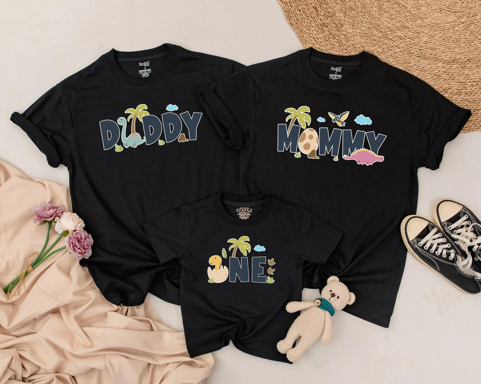 Matching Family Dinosaur Birthday Shirts and Outfits for Birthday Boy Party, comfortable Mommy and Me Dino Tees, Daddy Sibling Gifts