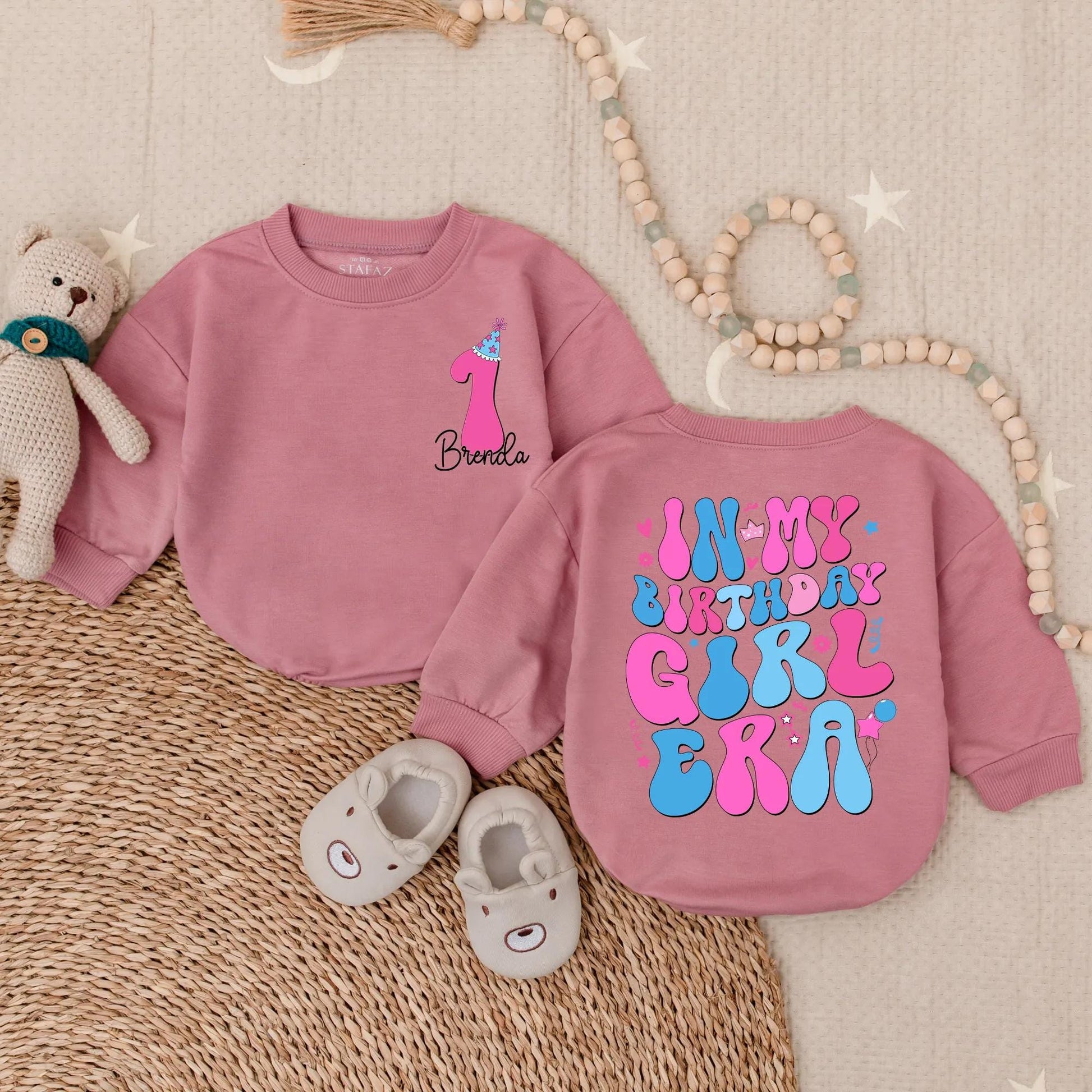 Personalized In My Birthday Girl Era Bubble Romper First Birthday Outfit for Baby Girl Smash Cake Party Floral Design Comfortable Gift