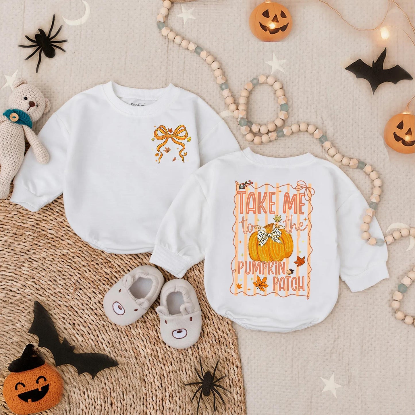 Take Me to the Pumpkin Patch Bubble Romper Cute Fall Infant Clothes First Thanksgiving Outfit Autumn Toddler Apparel for Boys Girls