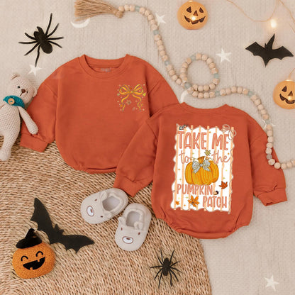 Take Me to the Pumpkin Patch Bubble Romper Cute Fall Infant Clothes First Thanksgiving Outfit Autumn Toddler Apparel for Boys Girls