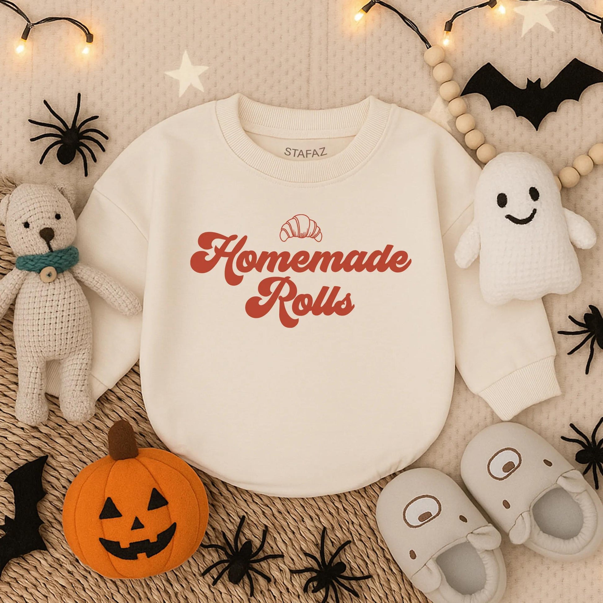 Retro Homemade Rolls Bubble Romper - Cute Fall Baby Outfit, First Thanksgiving Toddler Clothes, Autumn Infant Apparel for Boys & Girls