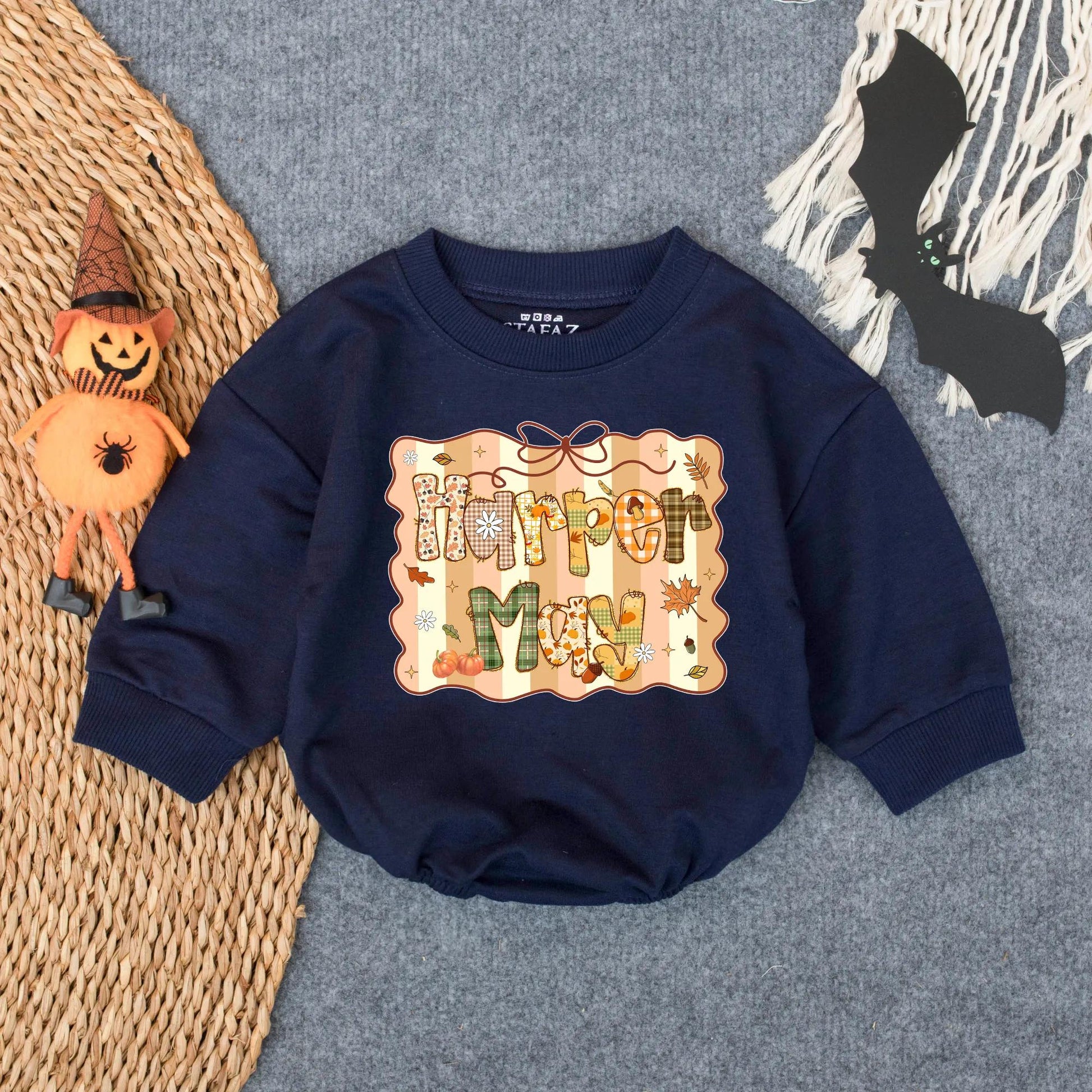 Personalized Thanksgiving Pumpkin Bow Bubble Romper Girl Fall Outfit Autumn Infant Apparel First Turkey Day Glitter Gift