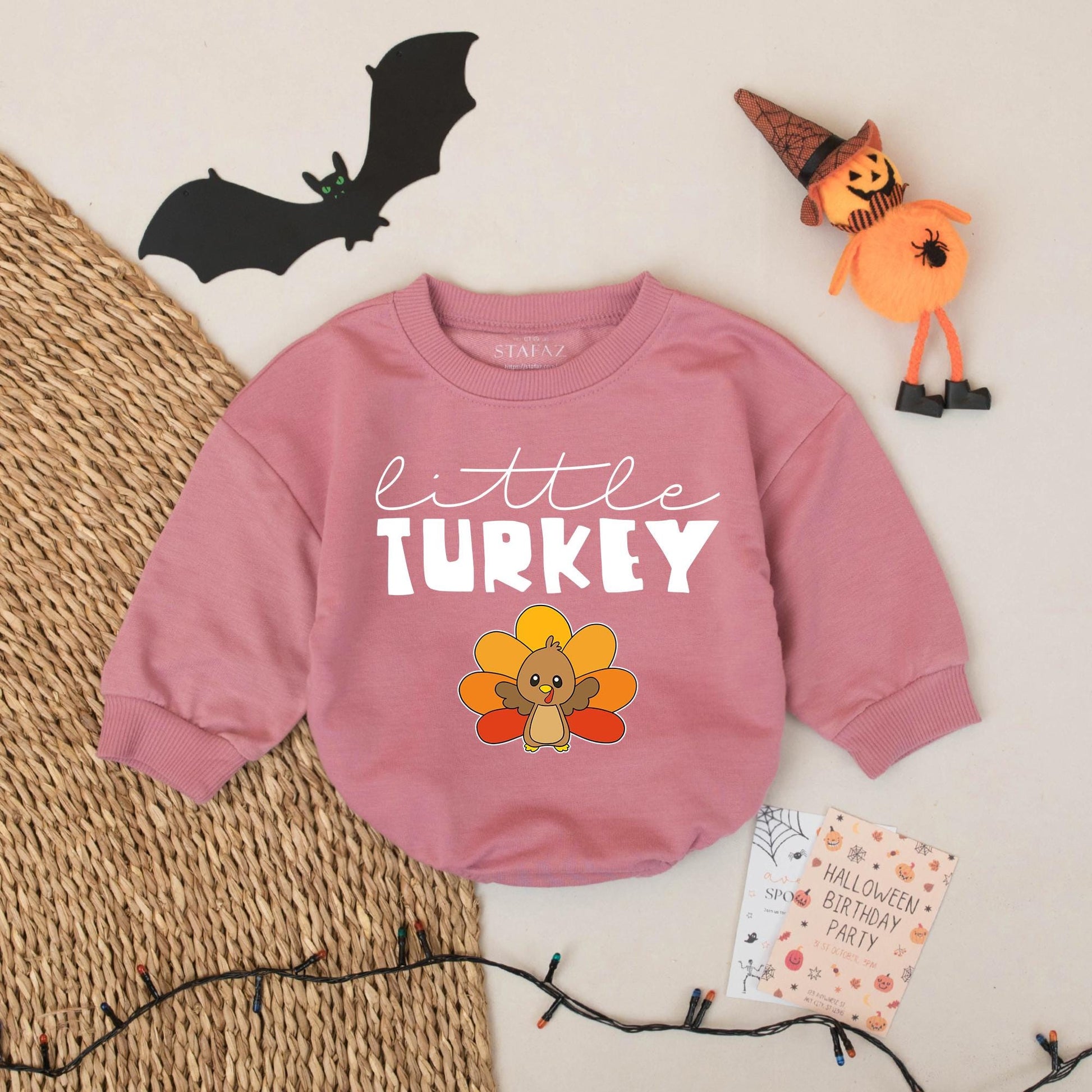 Little Turkey Thanksgiving Romper Baby Boy Girl Outfit, Coming Home Clothes, First Birthday Gift, Cute Turkey Design Newborn Baby Clothes