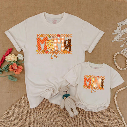 Autumn Mama and Mini Matching Outfits Sweet Little Pumpkin Baby Romper Cute Fall Family Clothes Cozy Thanksgiving Gift