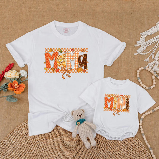 Autumn Mama and Mini Matching Outfits Sweet Little Pumpkin Baby Romper Cute Fall Family Clothes Cozy Thanksgiving Gift