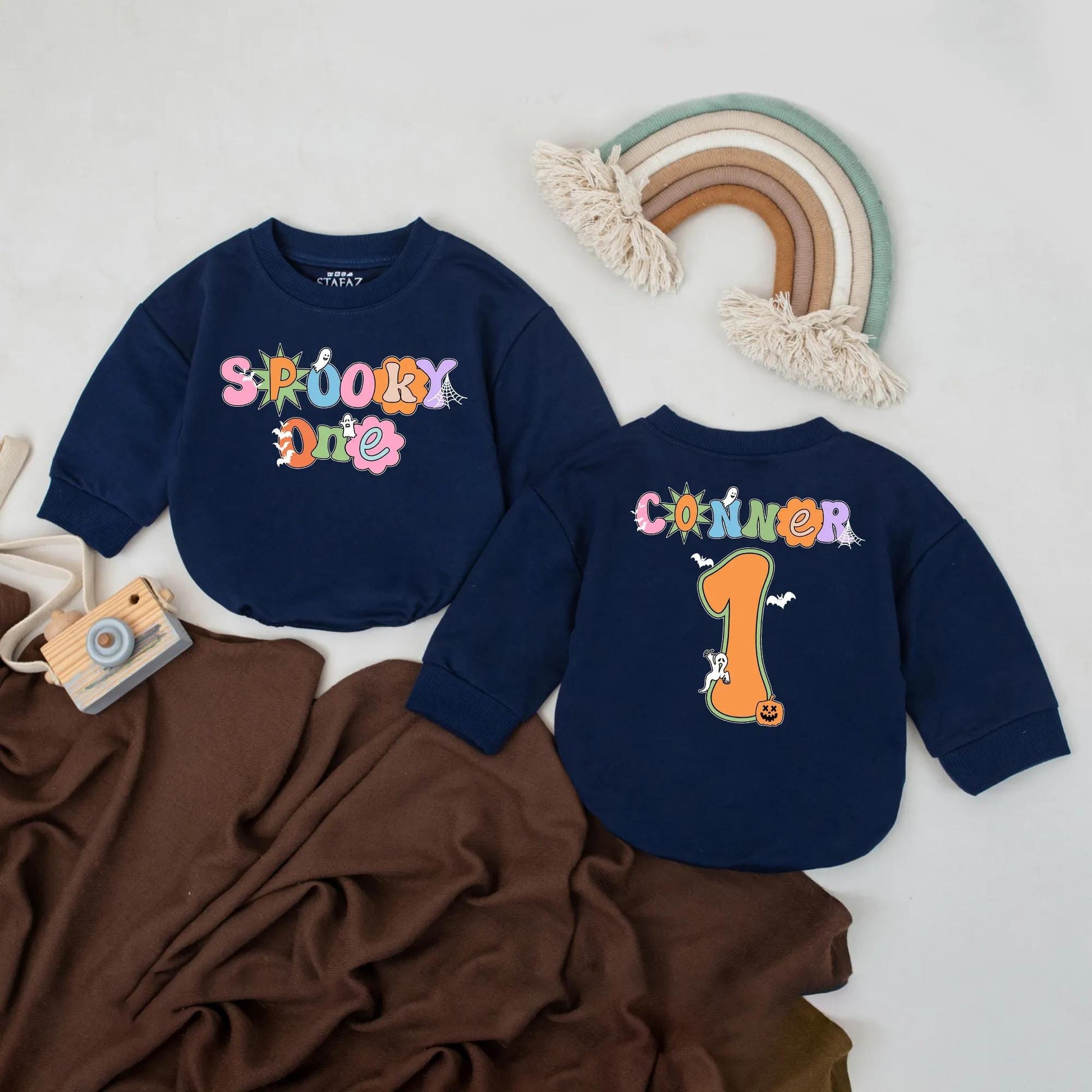 Spooky One Baby Romper, Personalized Halloween 1st Birthday Outfit, Spooky Birthday Bodysuit, Fall Baby Gift (139 chars)