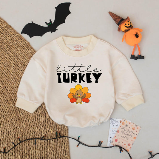 Little Turkey Thanksgiving Romper Baby Boy Girl Outfit, Coming Home Clothes, First Birthday Gift, Cute Turkey Design Newborn Baby Clothes