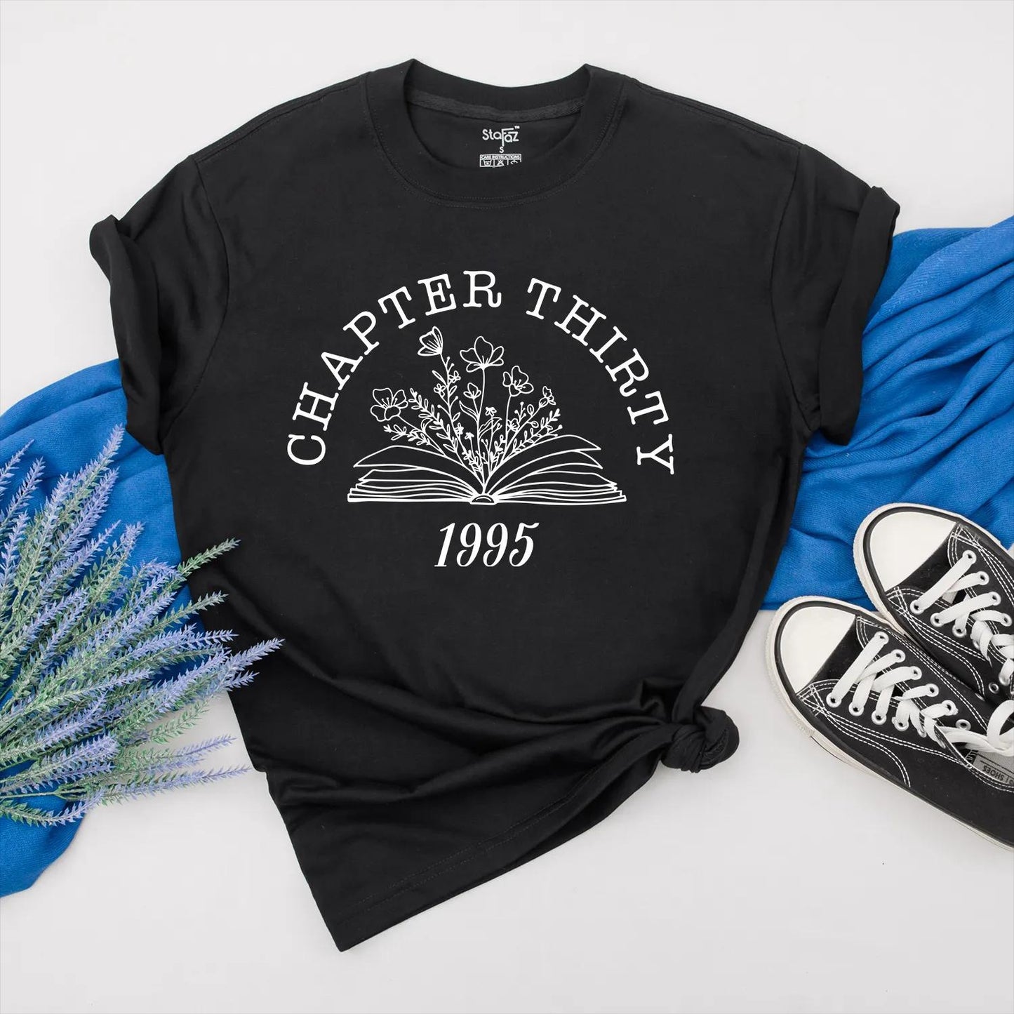 Personalized Chapter Thirty Shirt 1995 Milestone Turning 30 Tee Floral Book 30th Birthday Outfit Cute Gift for Best Friend or Mom