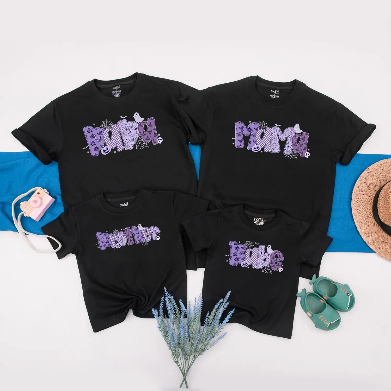 Spooky Family Matching Purple Ghost Halloween Shirt Custom Cute Spooky Tee Personalized Halloween Gift for Family