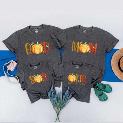 Cute Pumpkin Family Matching Shirts Little Pumpkin Romper Autumn Fall Season Outfit Thanksgiving Gift