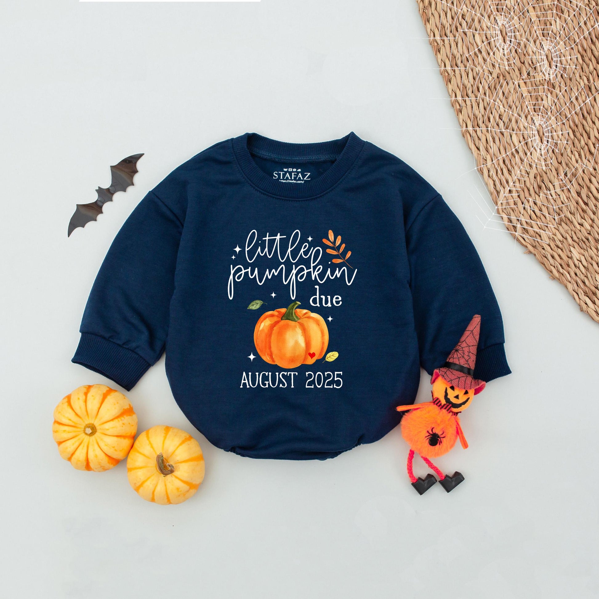 Our Little Pumpkin Due August 2025 Babysuit Cute Fall Pregnancy Announcement Baby Girl Gift