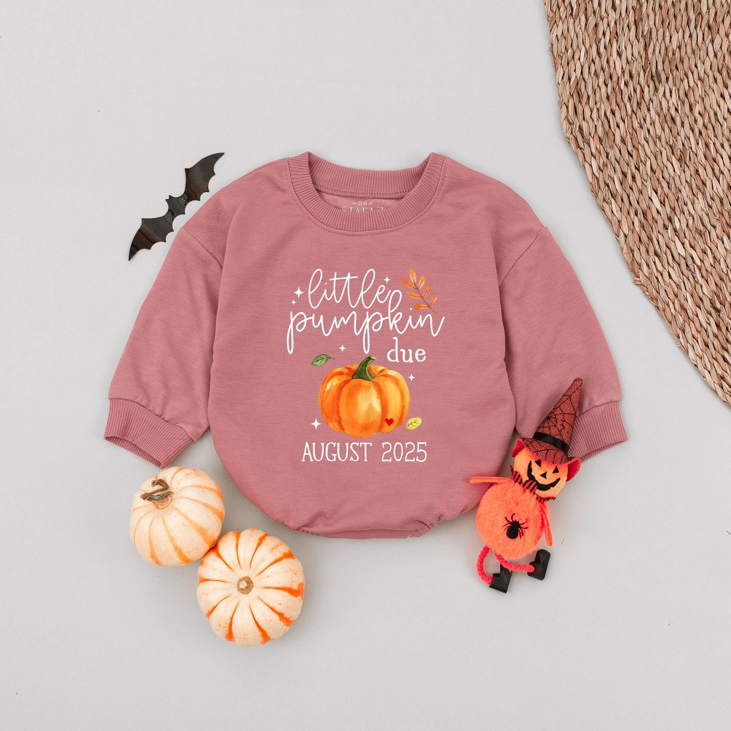 Our Little Pumpkin Due August 2025 Babysuit Cute Fall Pregnancy Announcement Baby Girl Gift