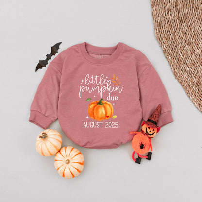 Our Little Pumpkin Due August 2025 Babysuit Cute Fall Pregnancy Announcement Baby Girl Gift