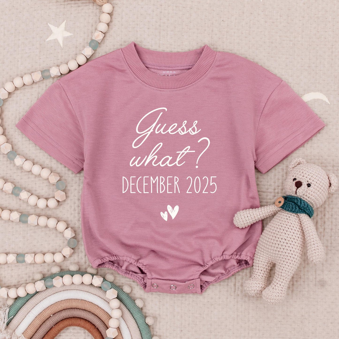 Personalized Twin Announcement Rompers Funny December 2025 Reveal Bodysuit Set Cute Gender Neutral Baby Shower Gift with Black Hearts