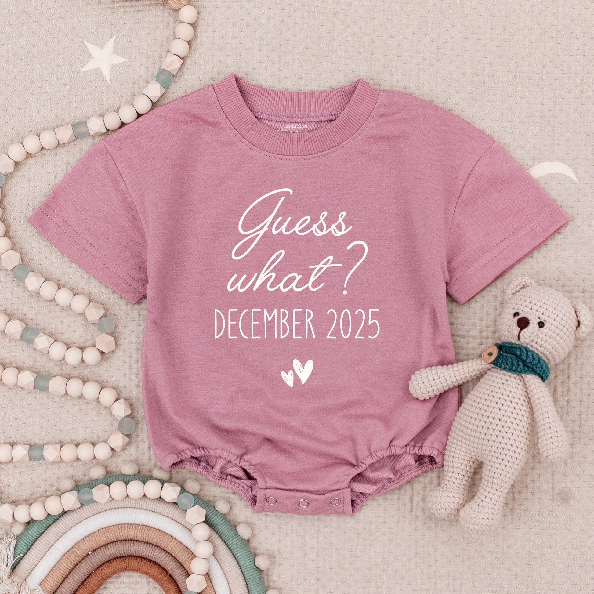 Personalized Twin Announcement Rompers Funny December 2025 Reveal Bodysuit Set Cute Gender Neutral Baby Shower Gift with Black Hearts