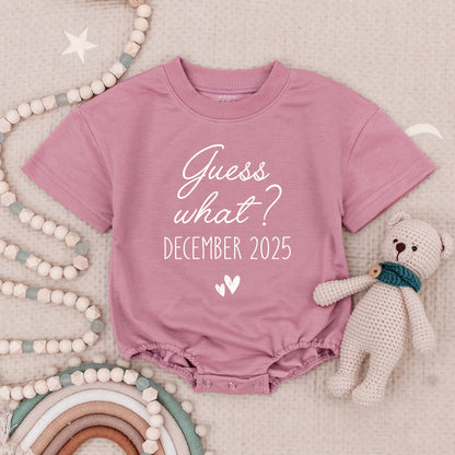 Personalized Twin Announcement Rompers Funny December 2025 Reveal Bodysuit Set Cute Gender Neutral Baby Shower Gift with Black Hearts