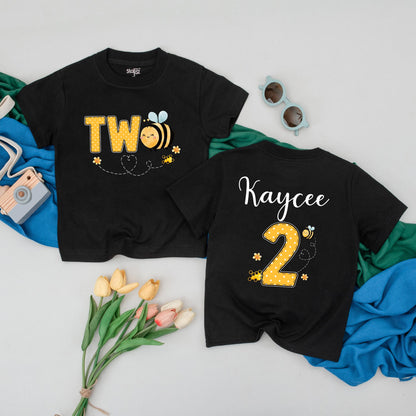 Bee Birthday T-Shirt, 2nd Birthday Girl Outfit, Toddler Bee Party Tee, Second Birthday Gift, Boy or Girl