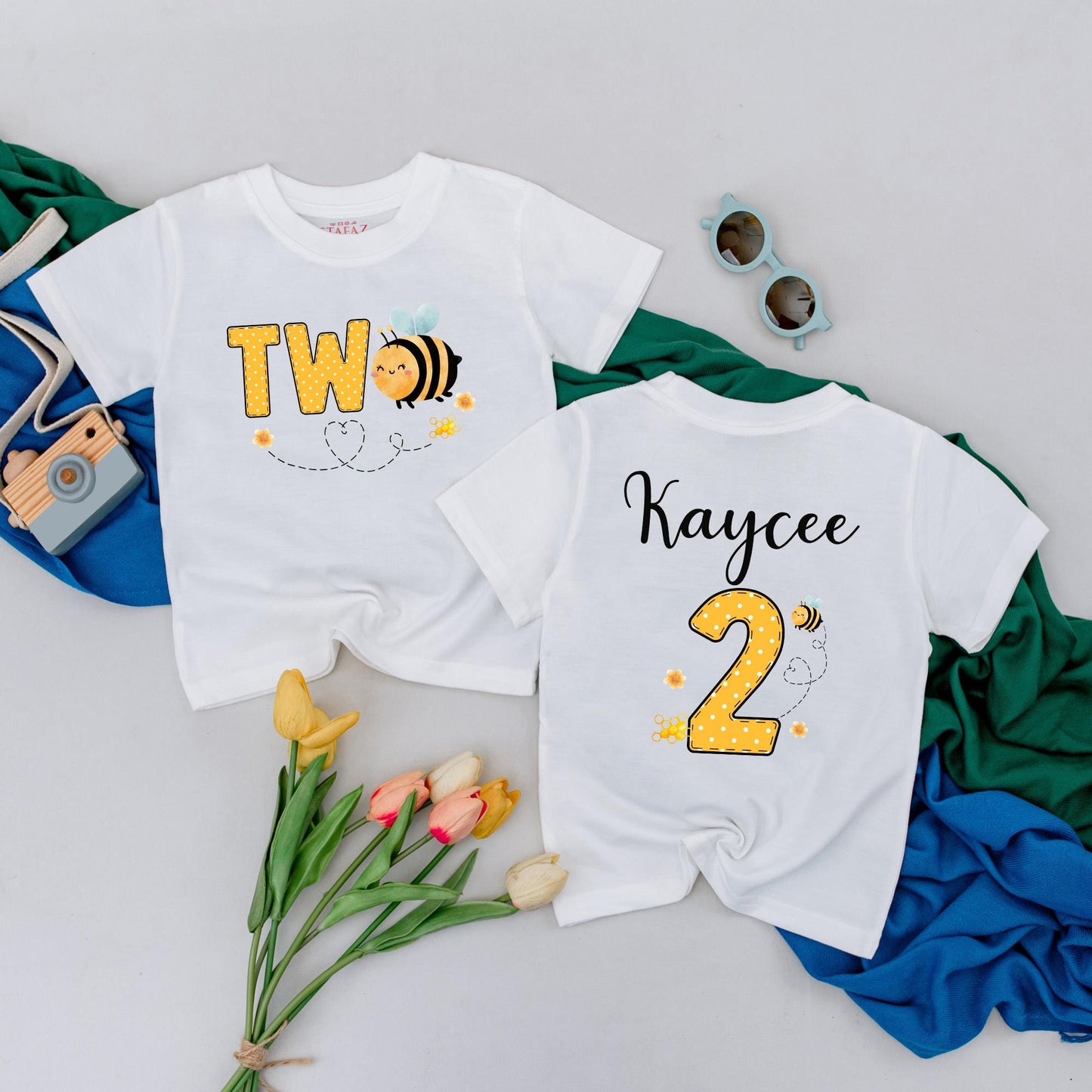 Bee Birthday T-Shirt, 2nd Birthday Girl Outfit, Toddler Bee Party Tee, Second Birthday Gift, Boy or Girl