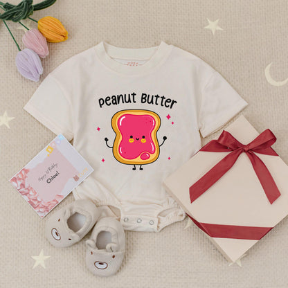 Peanut Butter Jelly Best Friends Twin Baby Romper Cute Foodie Siblings Outfits Baby Shower Gift