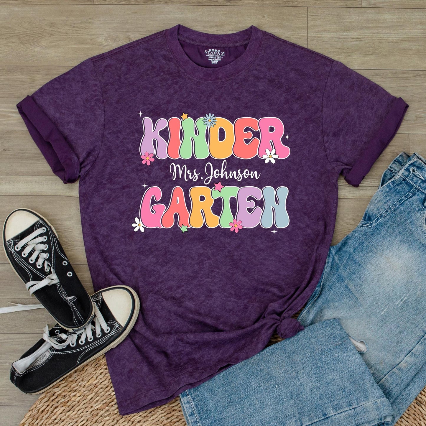 Personalized Name Kindergarten Teacher Shirt thoughtful Graduation Gift for Dream Team Educators welcoming students Back to School comfy Tee