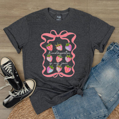 Kindergarten Is My Jam Teacher Shirt Gift, Special Ed Teacher Gift, Back to School Elementary Teacher Tee, Kinder Squad, Comfy Cotton