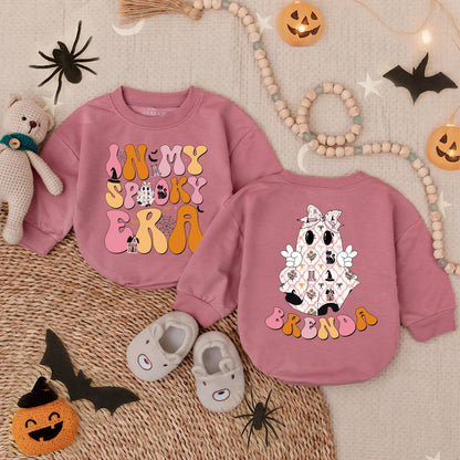My Spooky Era Baby Bubble Romper Personalized First Halloween Outfit Trick or Treat Newborn Ghost Clothes