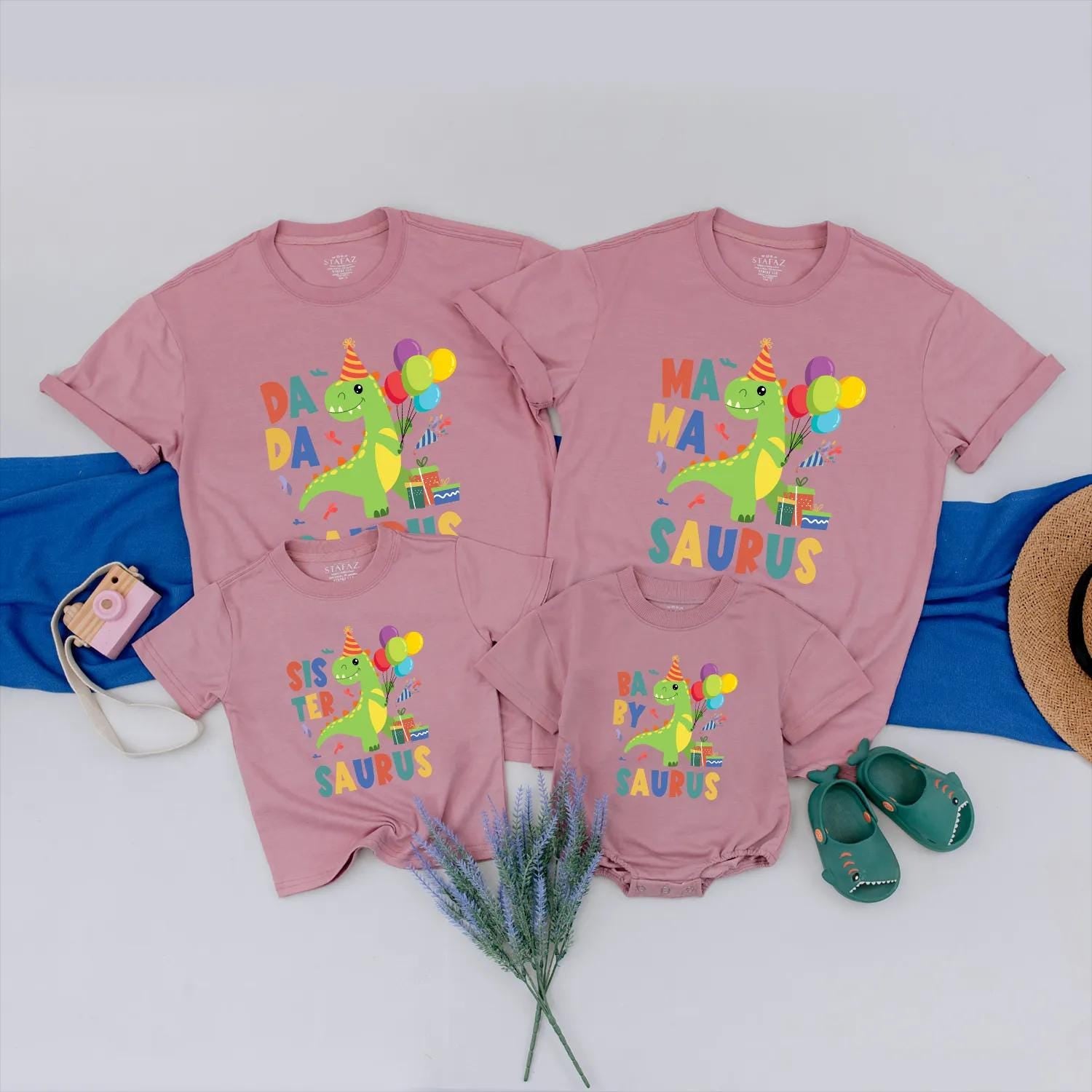 Custom Matching Dinosaur Family Birthday Shirts, Funny Dino Outfits for Kids & Adults, Party Clothes, Gift