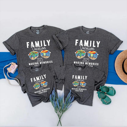 Family Vacation T-Shirt 2025 Making Memories Together Beach Trip Matching Summer Fun Vibrant Colors
