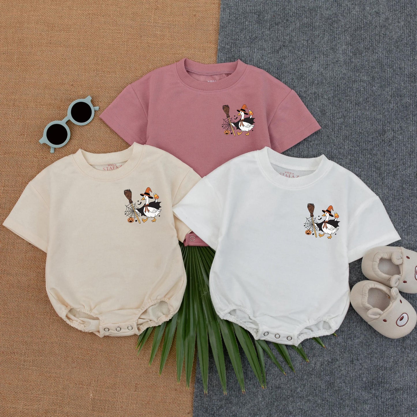 Goose My First Halloween T-Shirt Bubble Romper Cute Toddler Baby Outfit Spooky Season Apparel Fall Gift Idea